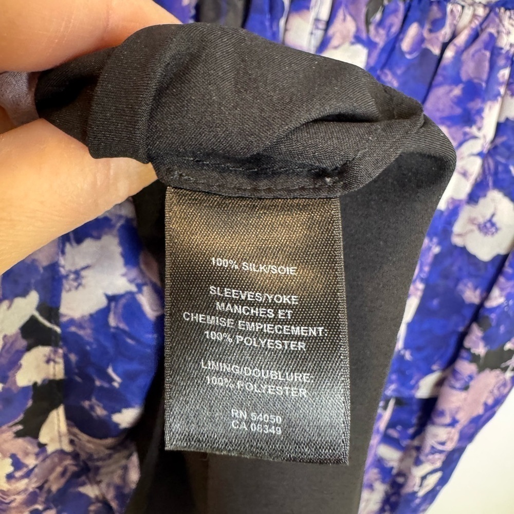 Robert Rodriguez Floral Print Silk Dress Sz 4 AMETHYST - Picture 12 of 13